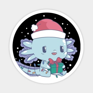 Cute Christmas Santa Hat Axolotl Magnet